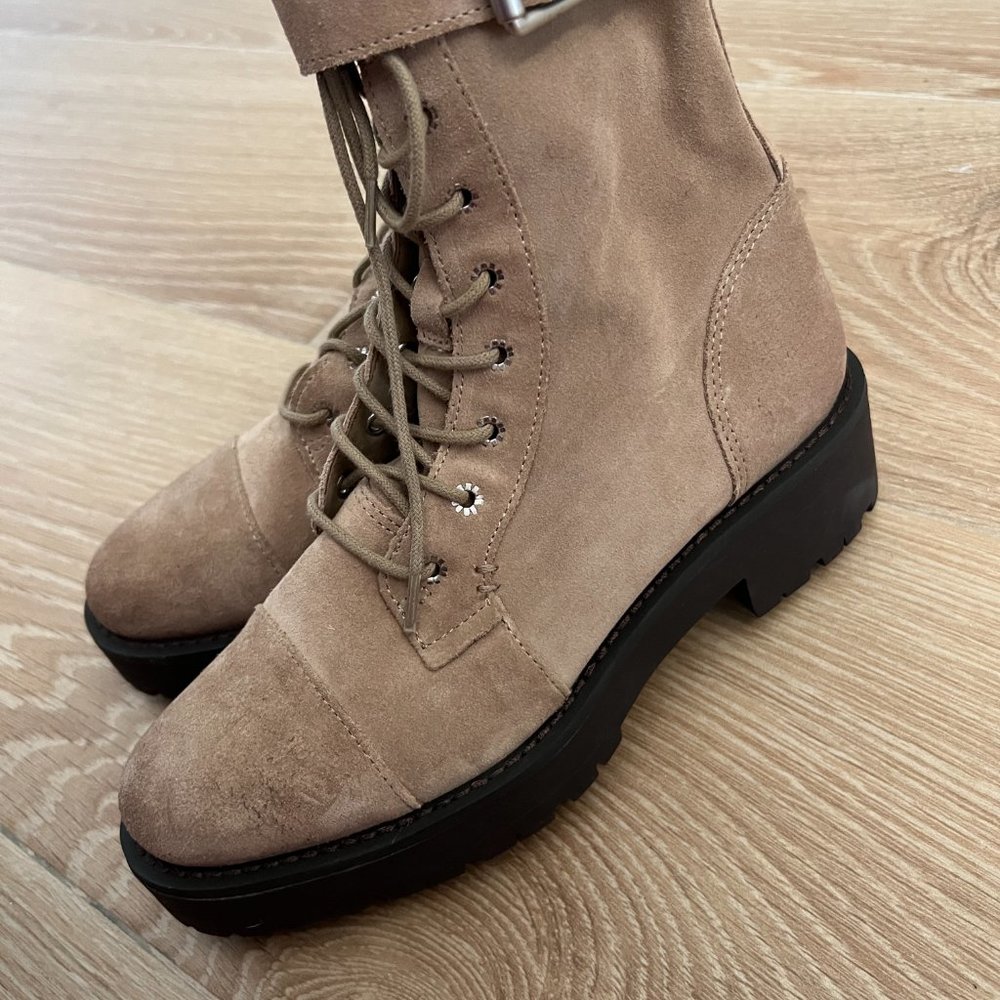 NEW Sam Edelman Suede Leather Lug Sole Buckle Combat Boot - Picture 8 of 10